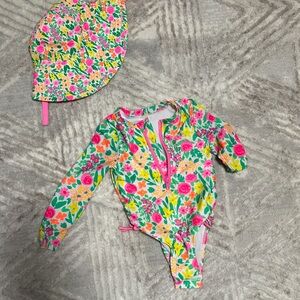 Cat & Jack Floral Kids Matching Set - Pink, Green, Yellow